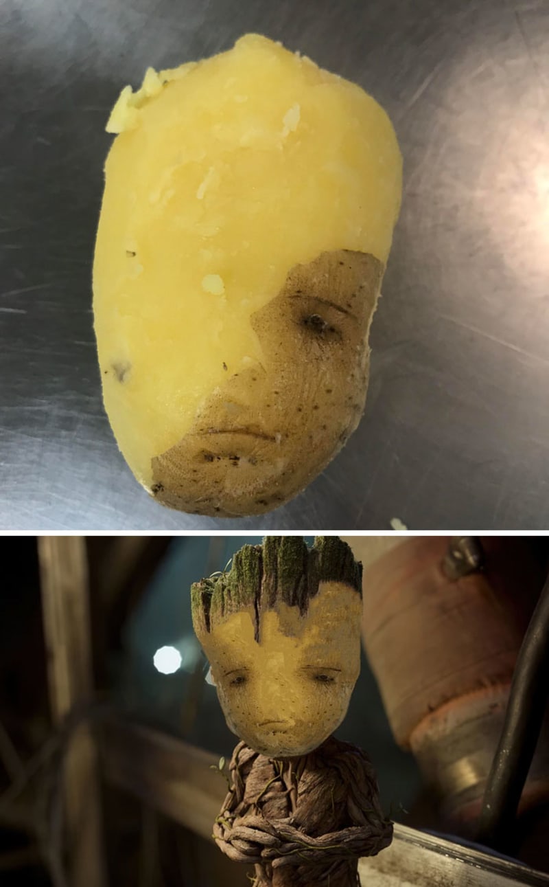 Částečně oloupaná brambora