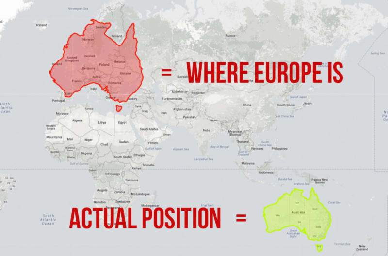 Austrálie není žádný drobeček. Tady je přímé srovnání s Evropou.