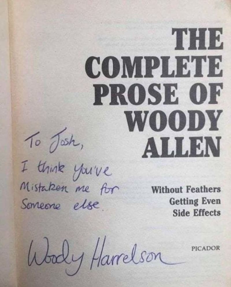 Když ti Woody Harrelson vzkazem vysvětlí, že sis ho spletl s Woody Allenem
