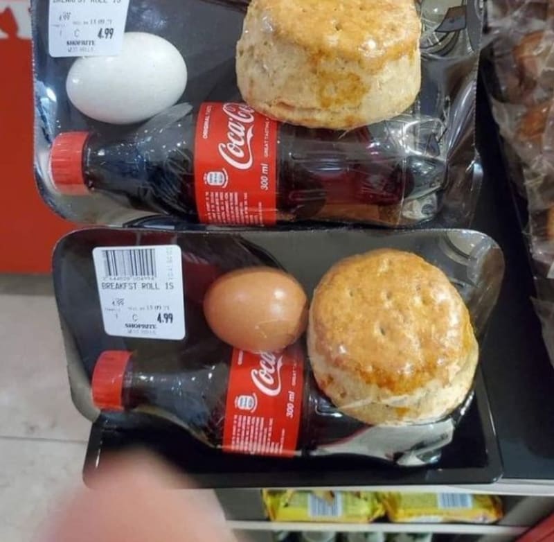 Snídaňová sada - pečivo, vejce a kola