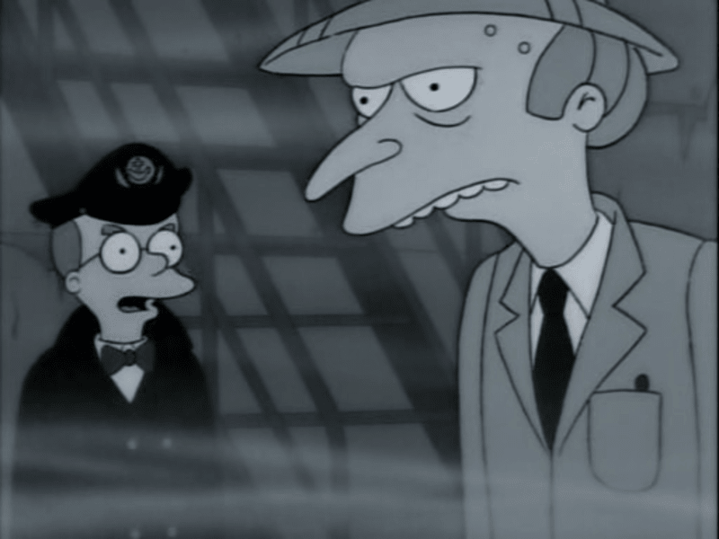 Mr. Burns se v jedné z epizod ptá Smitherse, co by říkal na to vzít Marge na loď plnou námořníků. Smithers, jakožto tajný gay, odpoví něco ve smyslu, že ženy a námořníci k sobě nepasují. Námořníky ovšem v originále pojmenuje sea-men. SEA-MEN.