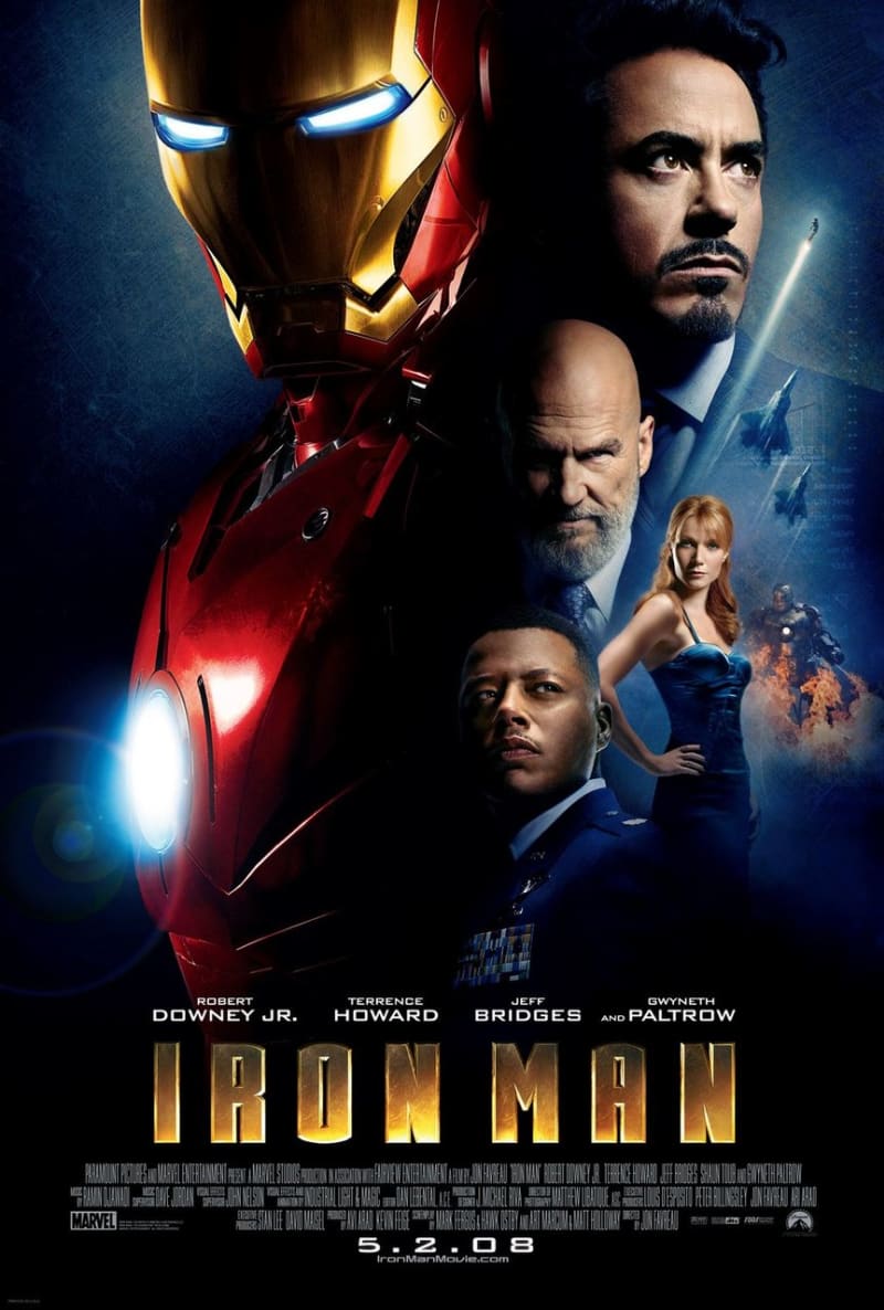 Iron Man (2008) - Nezodpovědný miliardář Tony Stark se snaží zastavit nelegální prodej vlastních zbraní. Vtipkování mu k tomu ale stačit nebude, a tak si postaví supermoderní železný oblek. Iron Man je na světě!