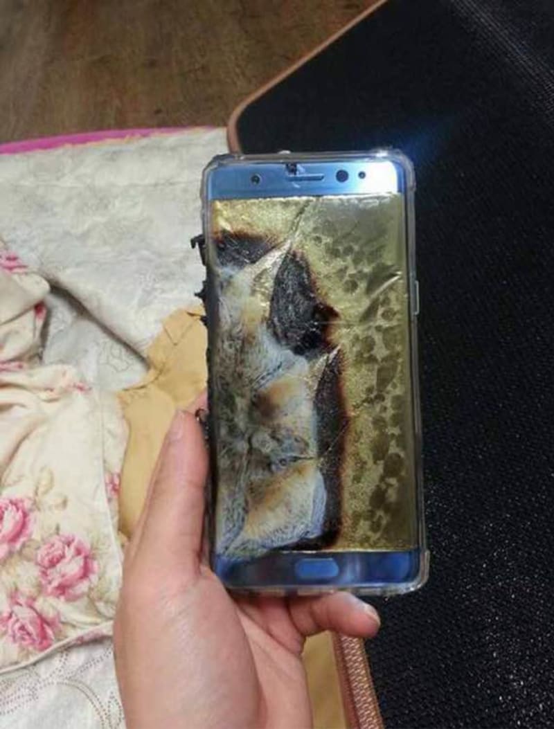 Ohořelý Samsung Galaxy Note 7