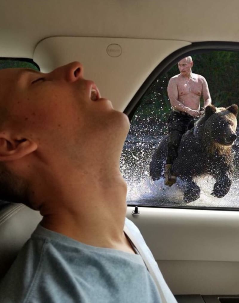 Týpek usnul v autě - bitva ve Photoshopu 1