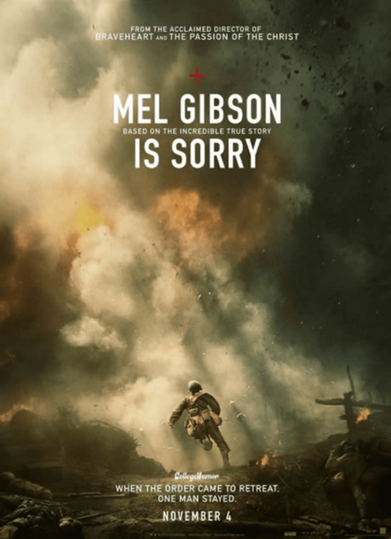 Originál: Hacksaw Ridge: Zrození hrdiny / Upřímný překlad: Mel Gibson se omlouvá