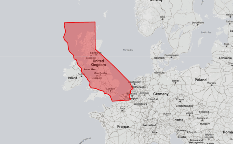 Kalifornie by v Evropě patřila mezi obry.