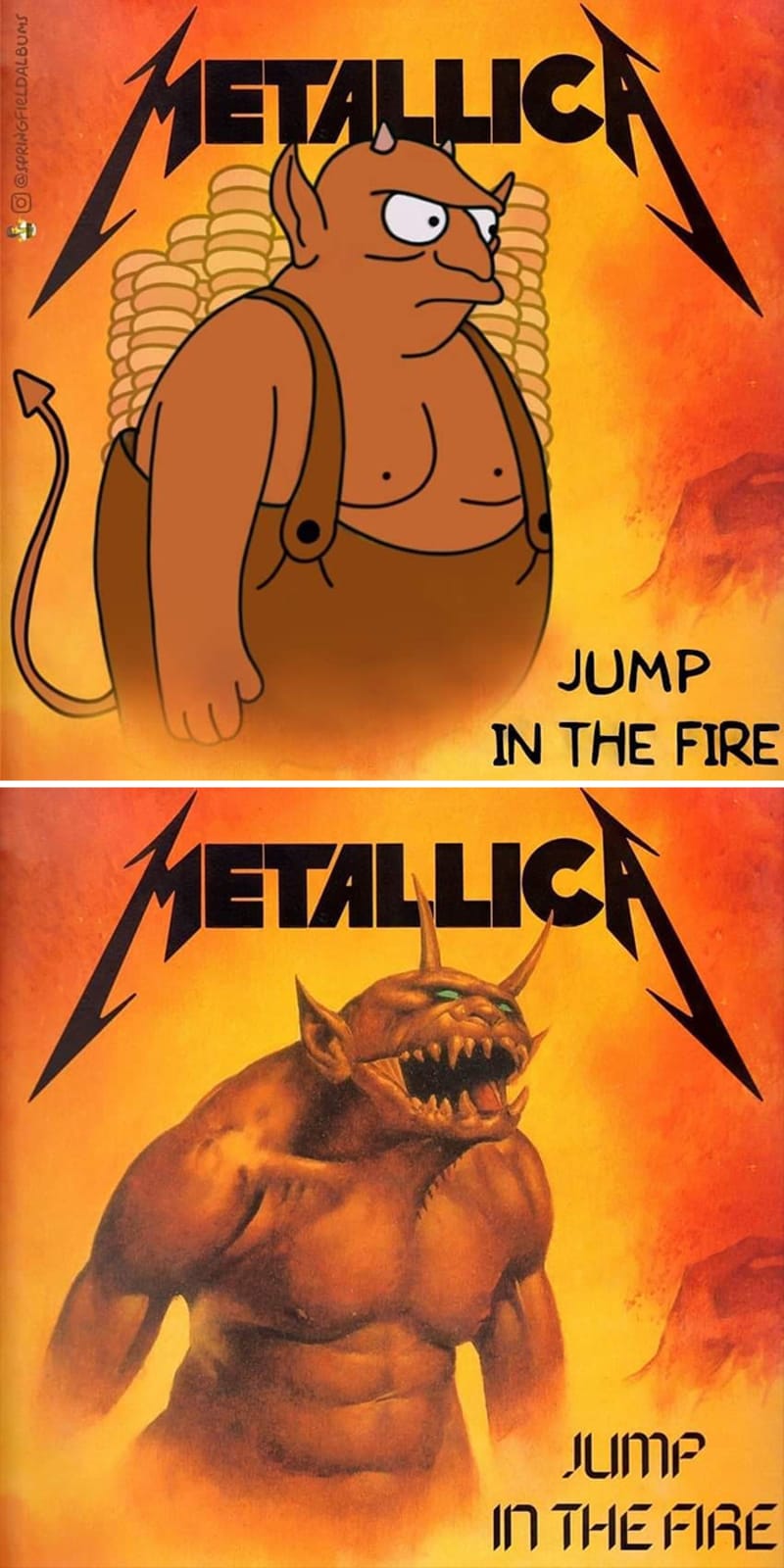 Simpsonovi na přebalech rockových a metalových desek 8