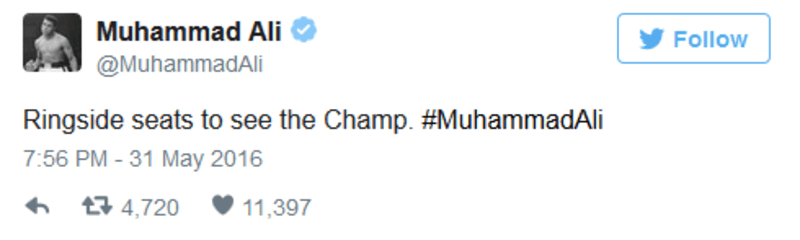 Šampion Ali se bohužel nerozloučil v ringu, jak původně plánoval