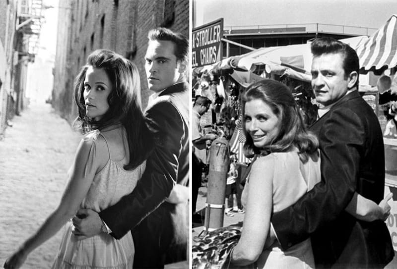 Reese Whitherspoon a Joaquin Phoenix jako June Carter a Johnny Cash ve filmu Walk The Line (2005)