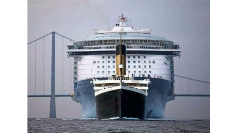 Titanic vs dnešní velké výletní lodě