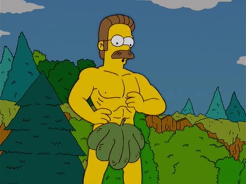 Flanders je slušňák, i jemu to ale jednou ulítlo. Tenhle vtip se týkal erekce a Flanders ho končil doslova slovy "nechci na tebe být příliš (!) tvrdý." Mno. Tak.
