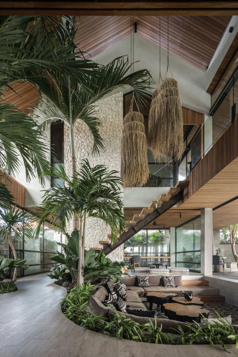 Opravdu velkolepý obývák v rezidenci na Bali