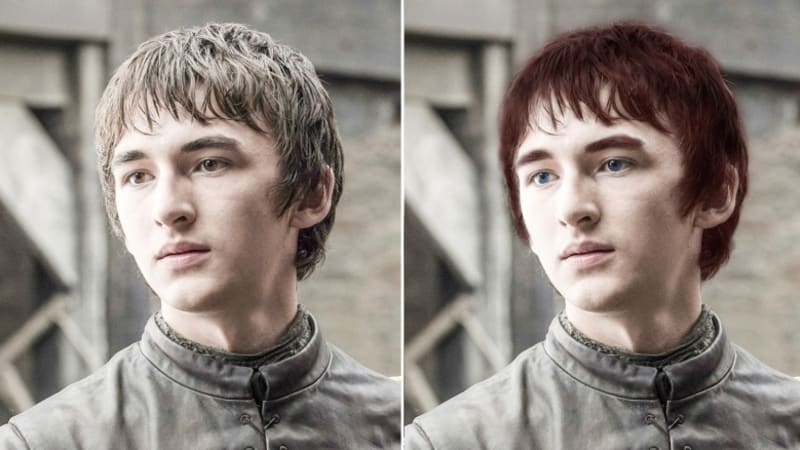 Bran Stark je ve skutečností mnohem více podobný matce i svým bratrům - tedy mnohem tmavší, nežli jeho seriálový herec.
