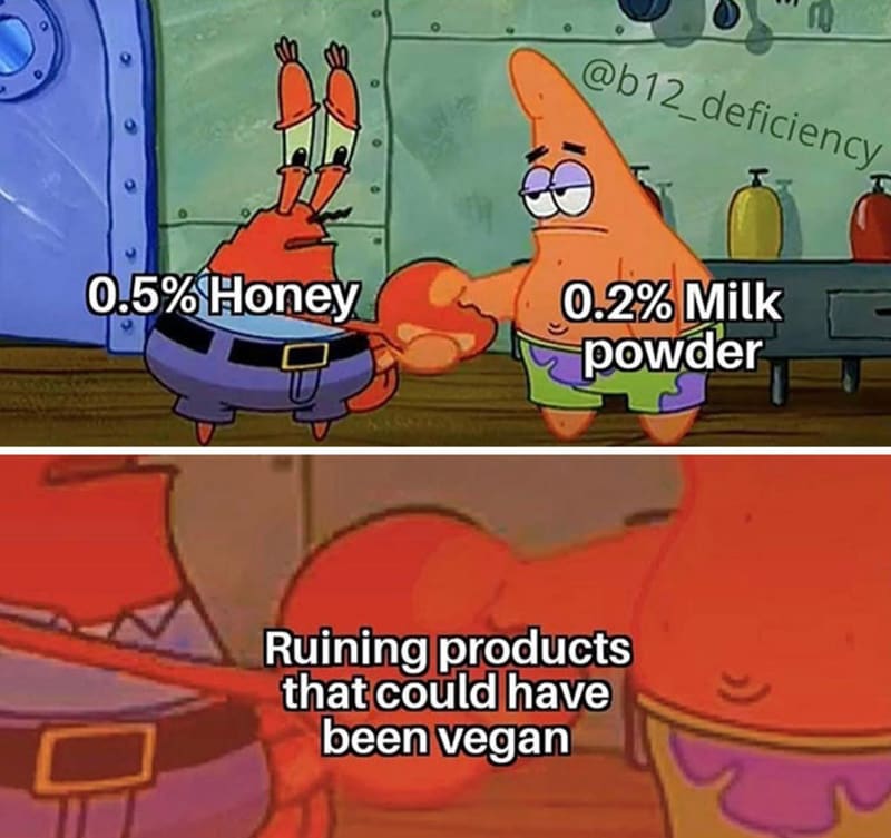 "0,5% medu, 0,2% mléka – Zničení produktů, které mohly být veganské"