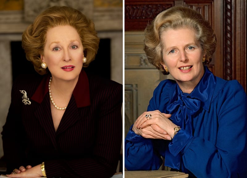 Meryl Streep jako Margaret Thatcher ve filmu Železná lady (2011)