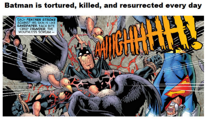 Každý den mučil, zabíjel a znovu oživoval Batmana, dokud z toho kompletně nezešílel.