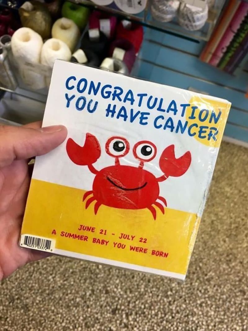 "Gratujeme, máte rakovinu!" aneb, když se znamení Raka a rakovina označují stejným slovem