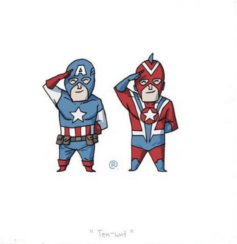 Commander Steel, DC (1978) / Captain America, Marvel (1941)