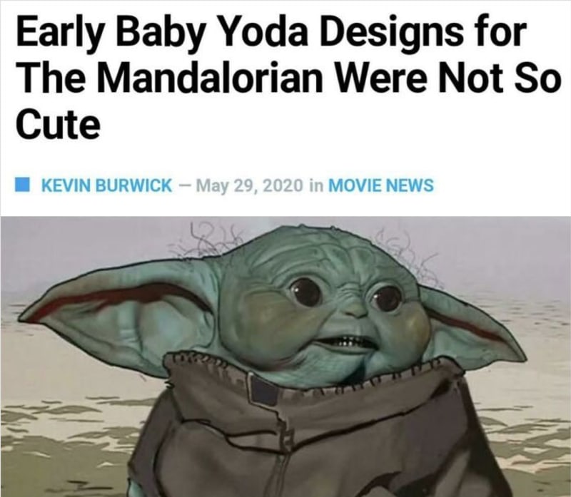 Původní varianta Baby Yody nebyla úplně... ehm... roztomilá