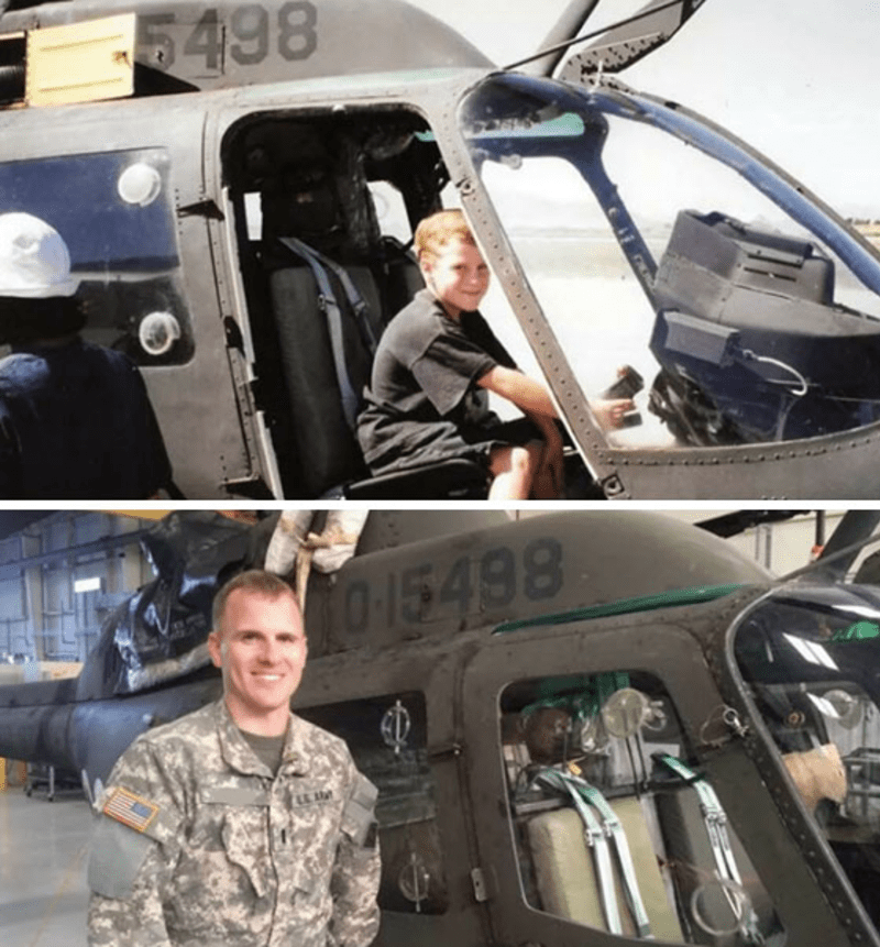 Jako malý sedl do helikoptéry a rozhodl, že se chce stát pilotem. A po letech mu přidělí tu stejnou helikoptéru...