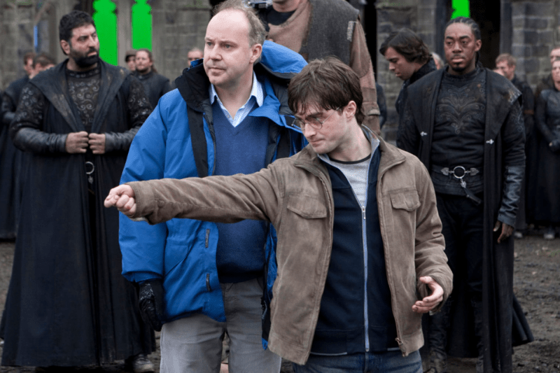 Daniel Radcliffe při natáčení Harryho Pottera