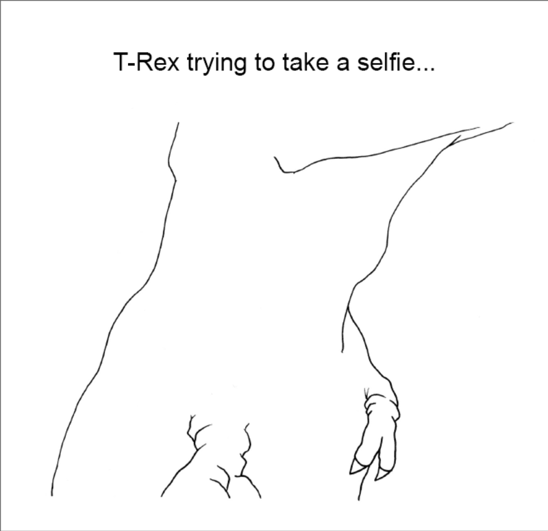 T-Rex zkoušející pořídit selfie