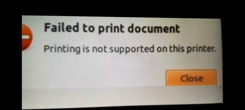 "Tisk na této tiskárně není podporovaný."