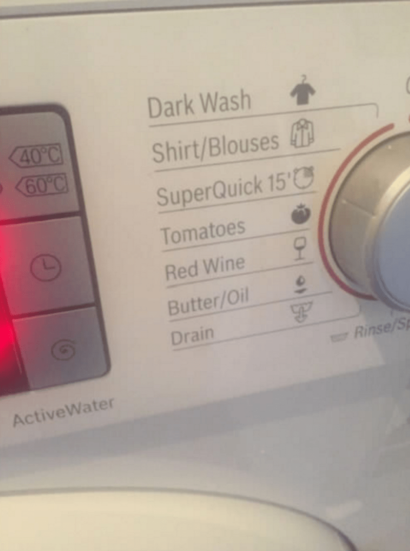 Pračka, která umožní nastavit program pro různé druhy skvrn a nečistot