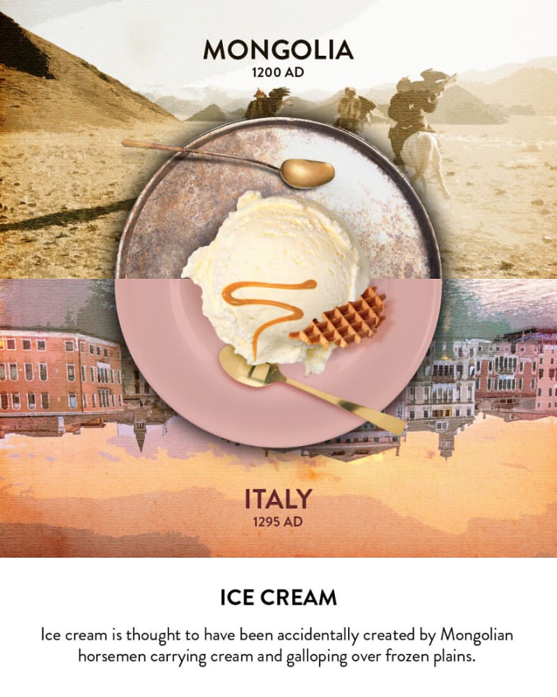 Zmrzlina - italská zmrzlinářská tradice je sice nezpochybnitelná, ale zmraženou ochucenou smetanu jedli s oblibou obávaní mongolští jezdci na koních