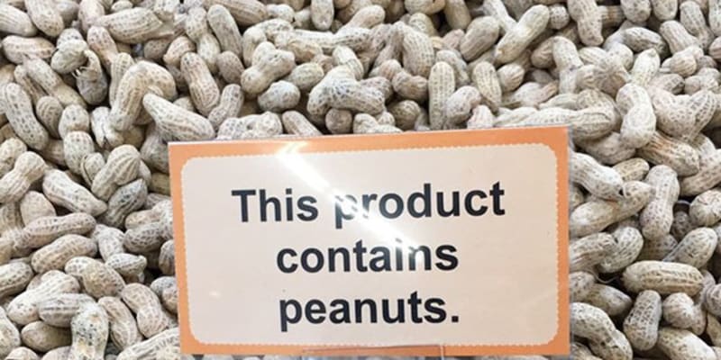 "Tento produkt obsahuje arašídy."