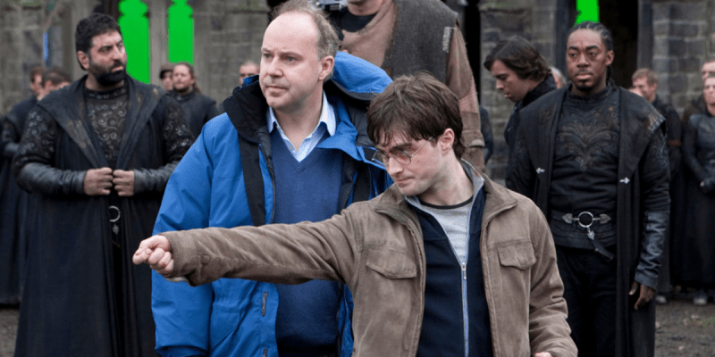 Daniel Radcliffe při natáčení Harryho Pottera
