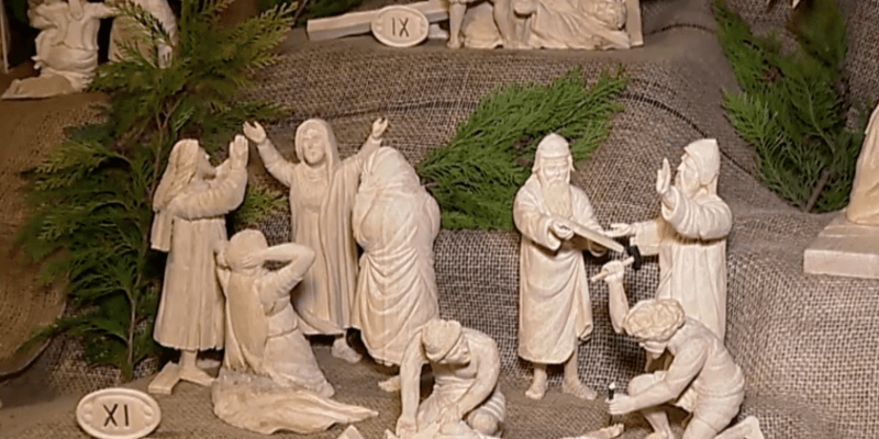 Pašijový betlém v Bechyni a ukřižování Ježíše Krista