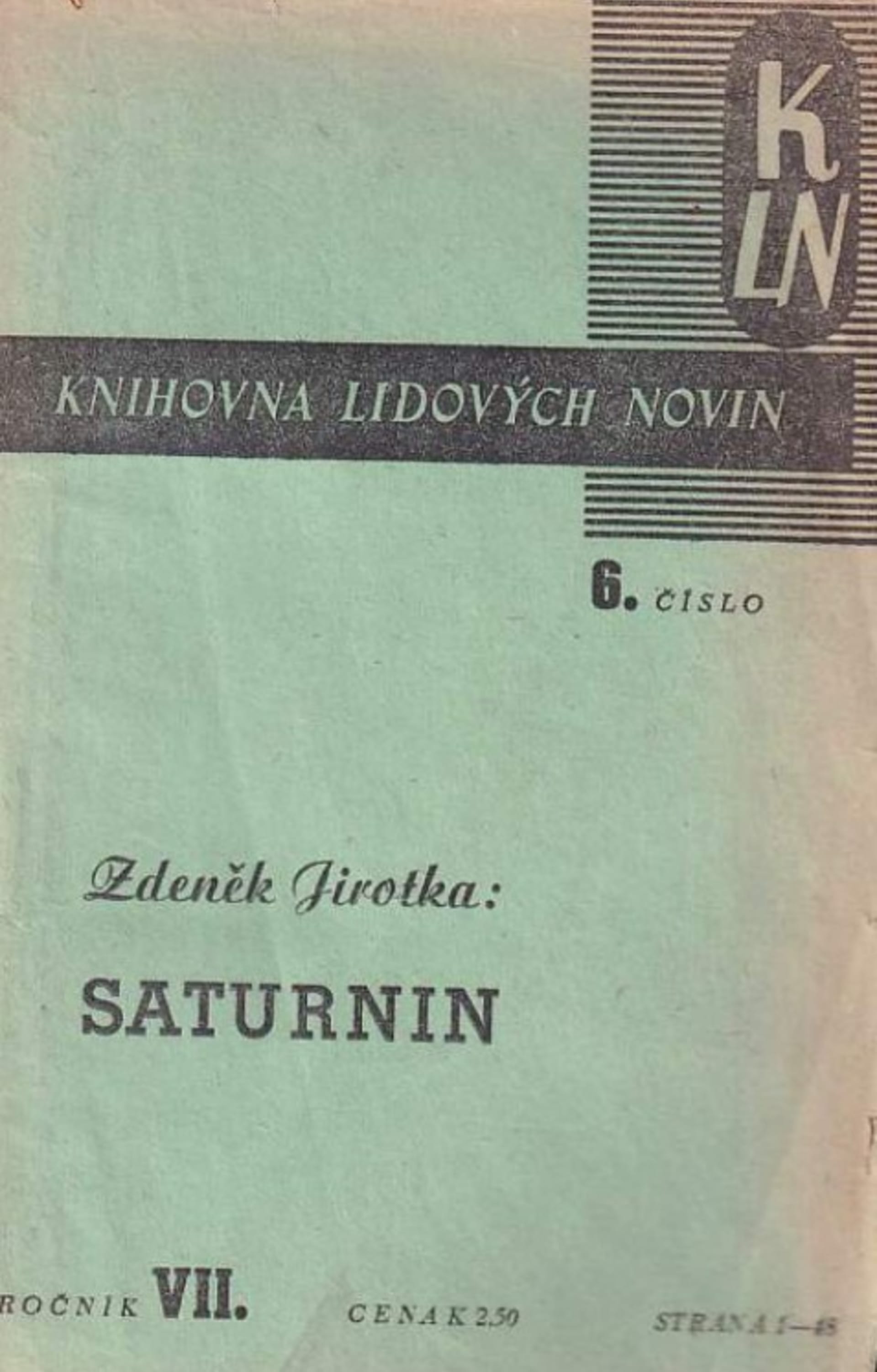 Sešitové vydání Saturnina z roku 1942.