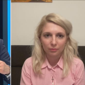 Marek Výborný (KDU-ČSL) a Lucie Šafránková v pořadu 360° na CNN Prima NEWS 