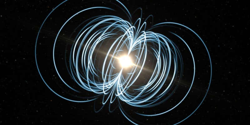 Silná magnetická pole okolo pulsaru