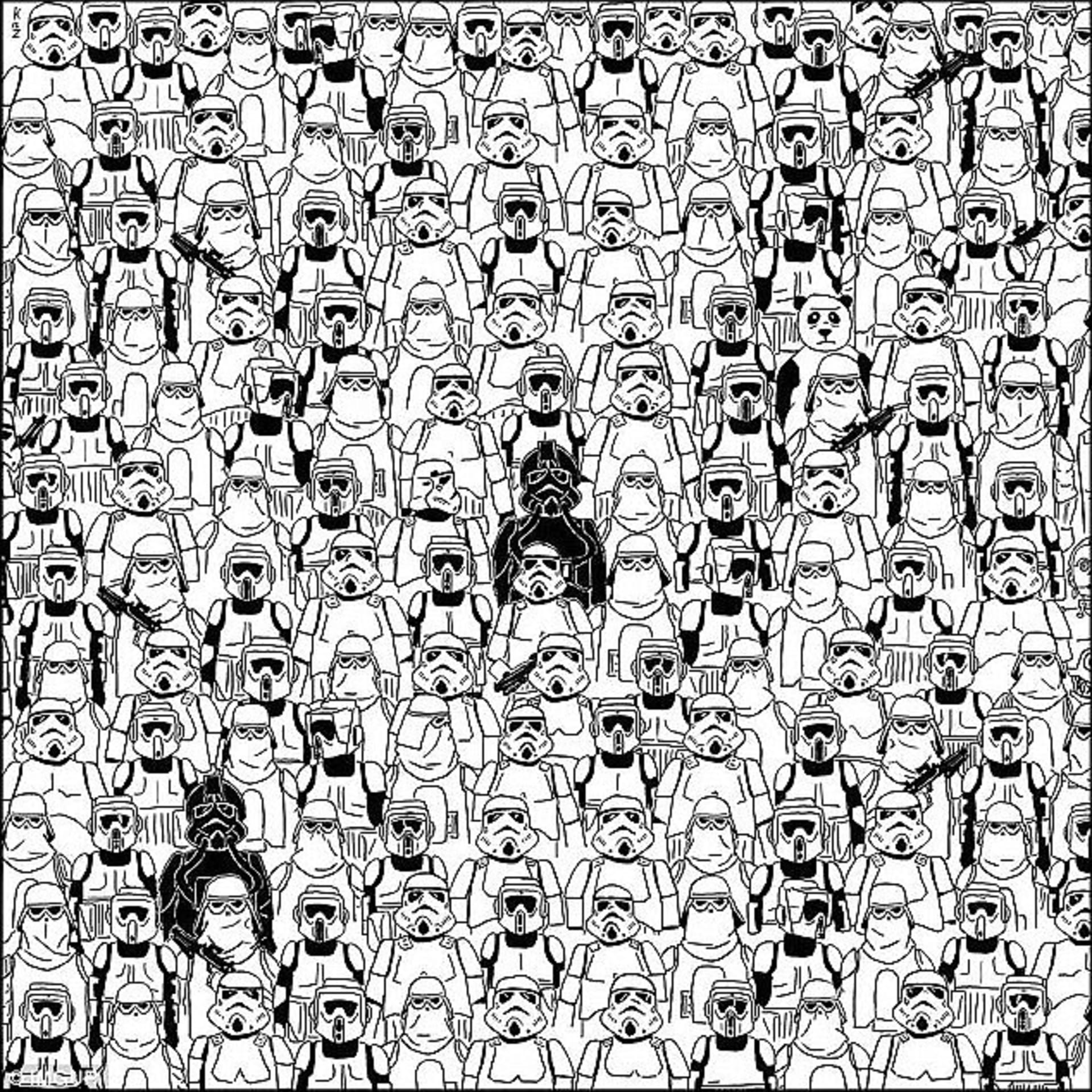 Najdete mezi stormtroopery pandu?