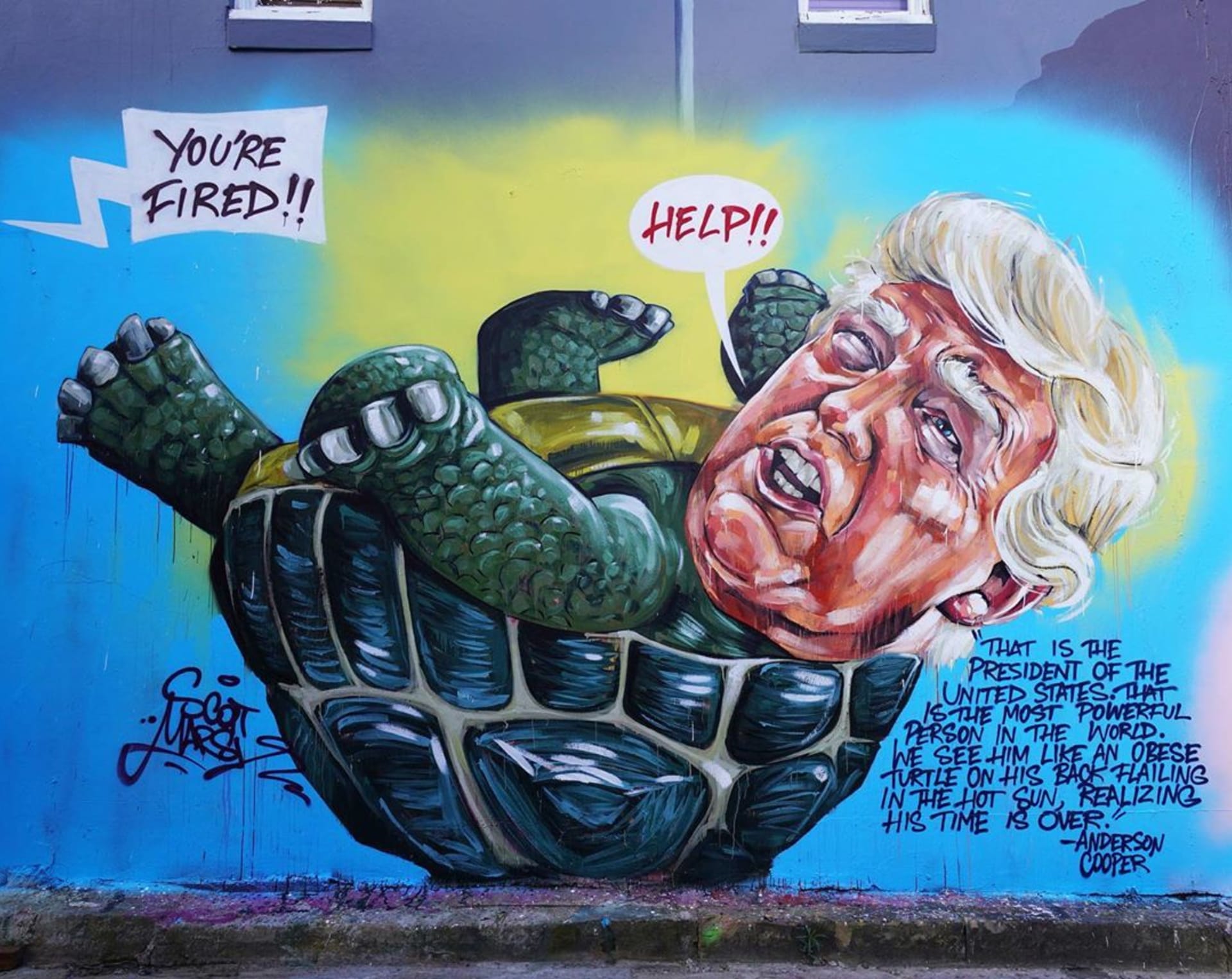 Donald Trump v graffiti umění.