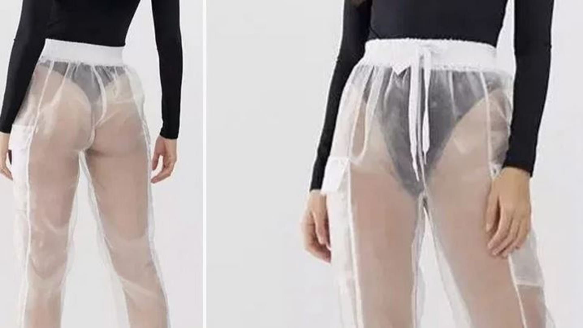 Průhledné kalhoty vypadají jako potravinová fólie 1