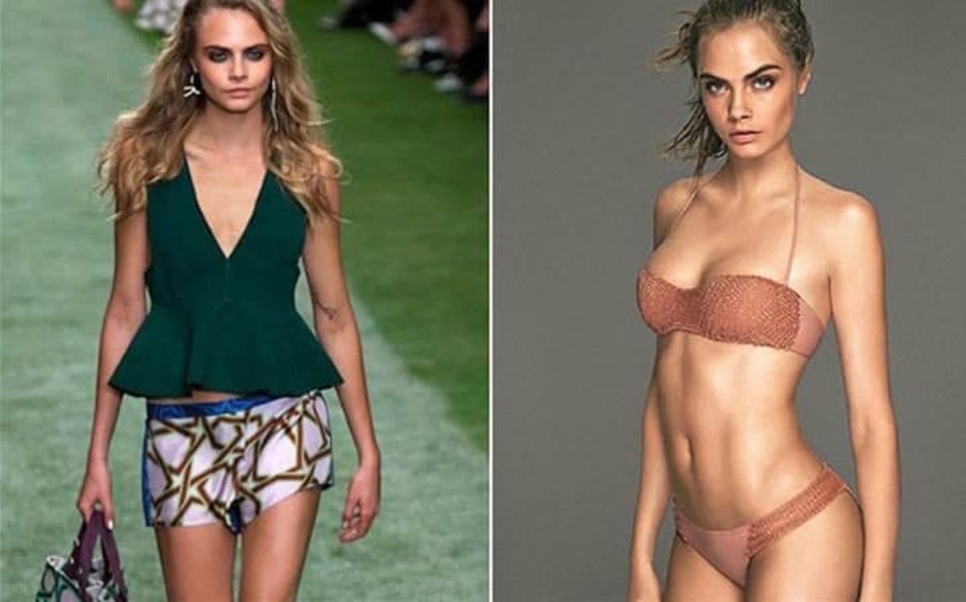 Supermodelka Cara Delevigne se objevila na fotografiích jedné reklamní kampaně s několikanásobně většími prsy. Zázračně zmizelo také její tetování.