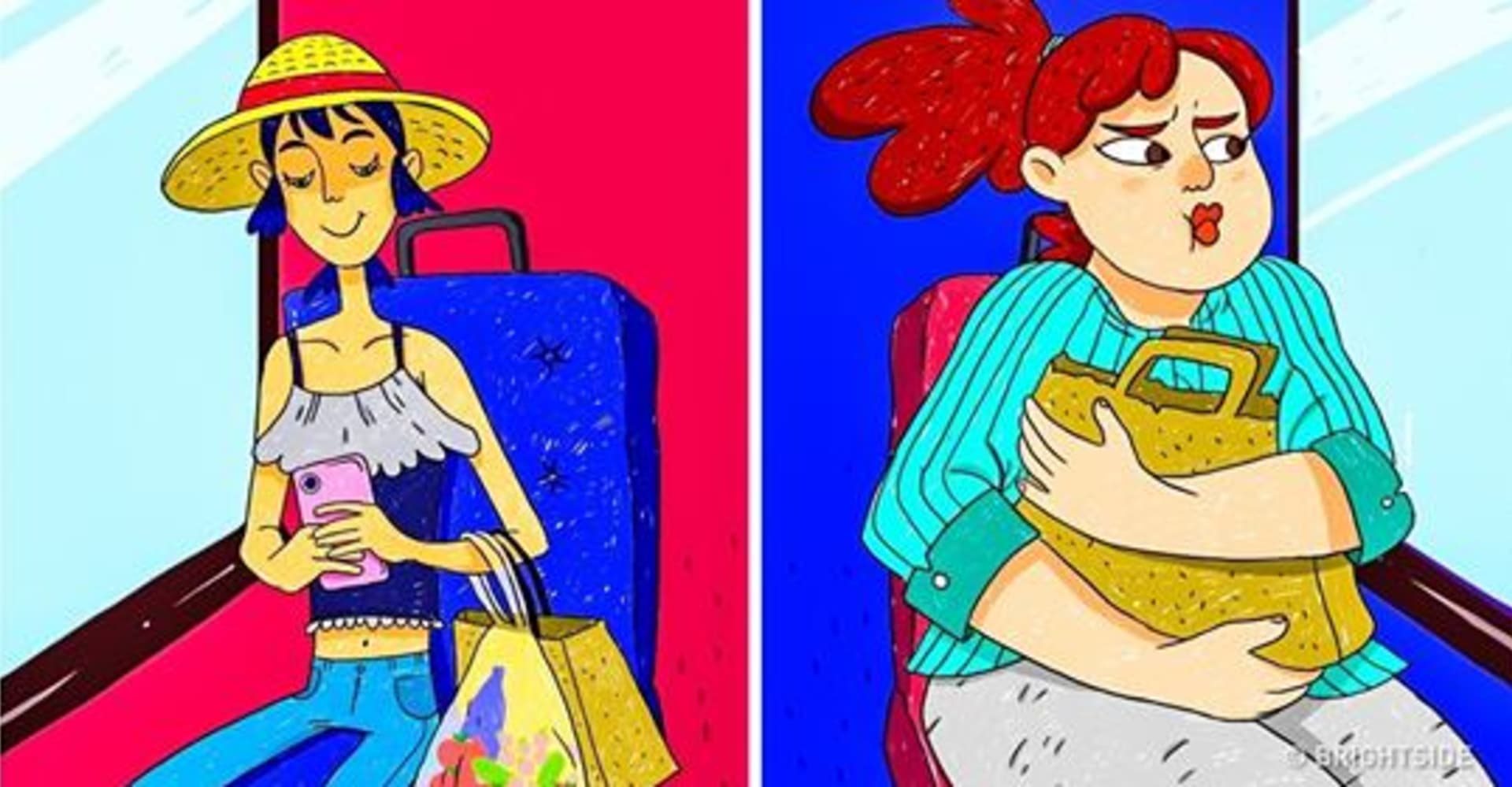 Ilustrace o problémech hubených a tlustých žen