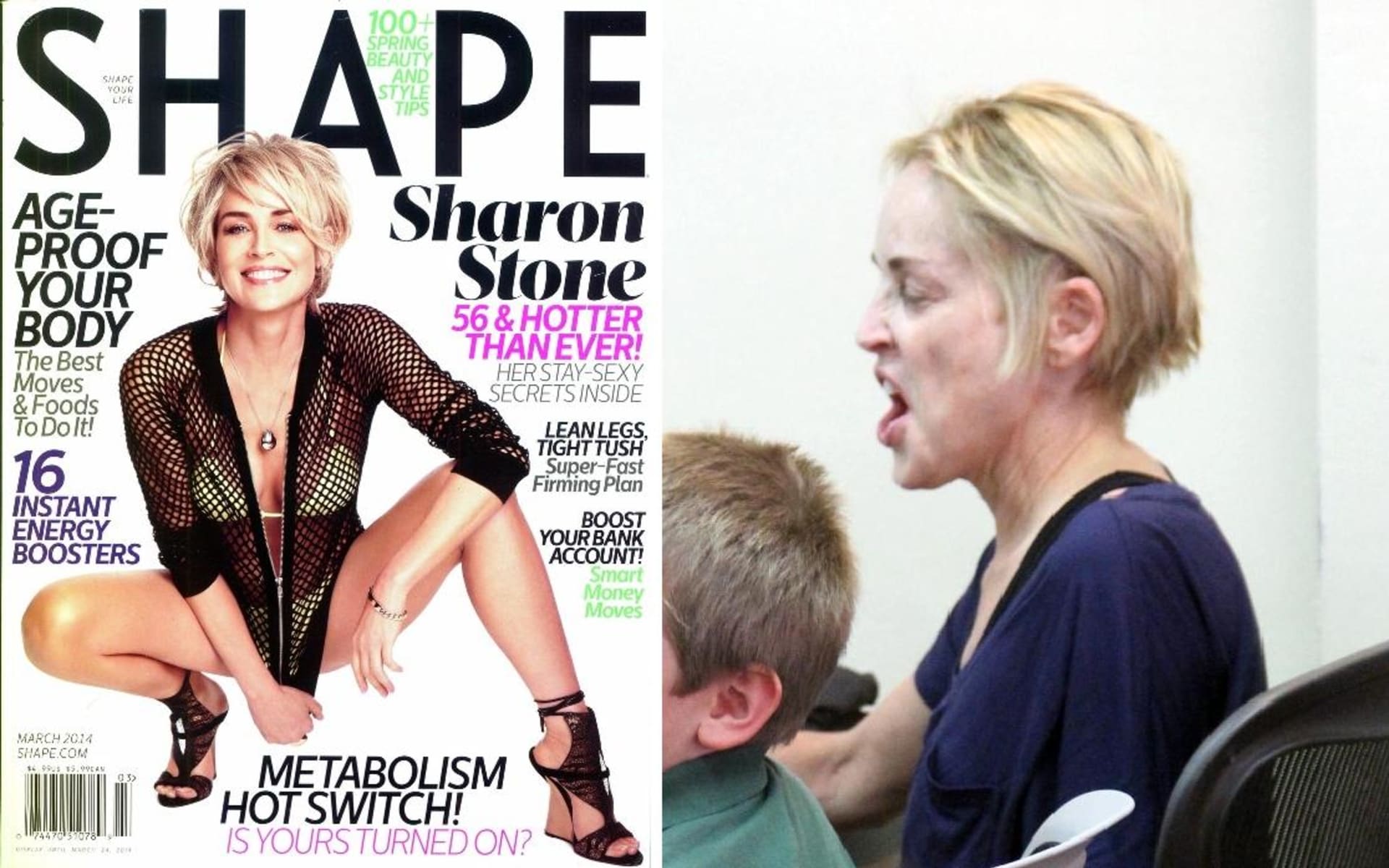 Sharon Stone na titulce a ve skutečnosti