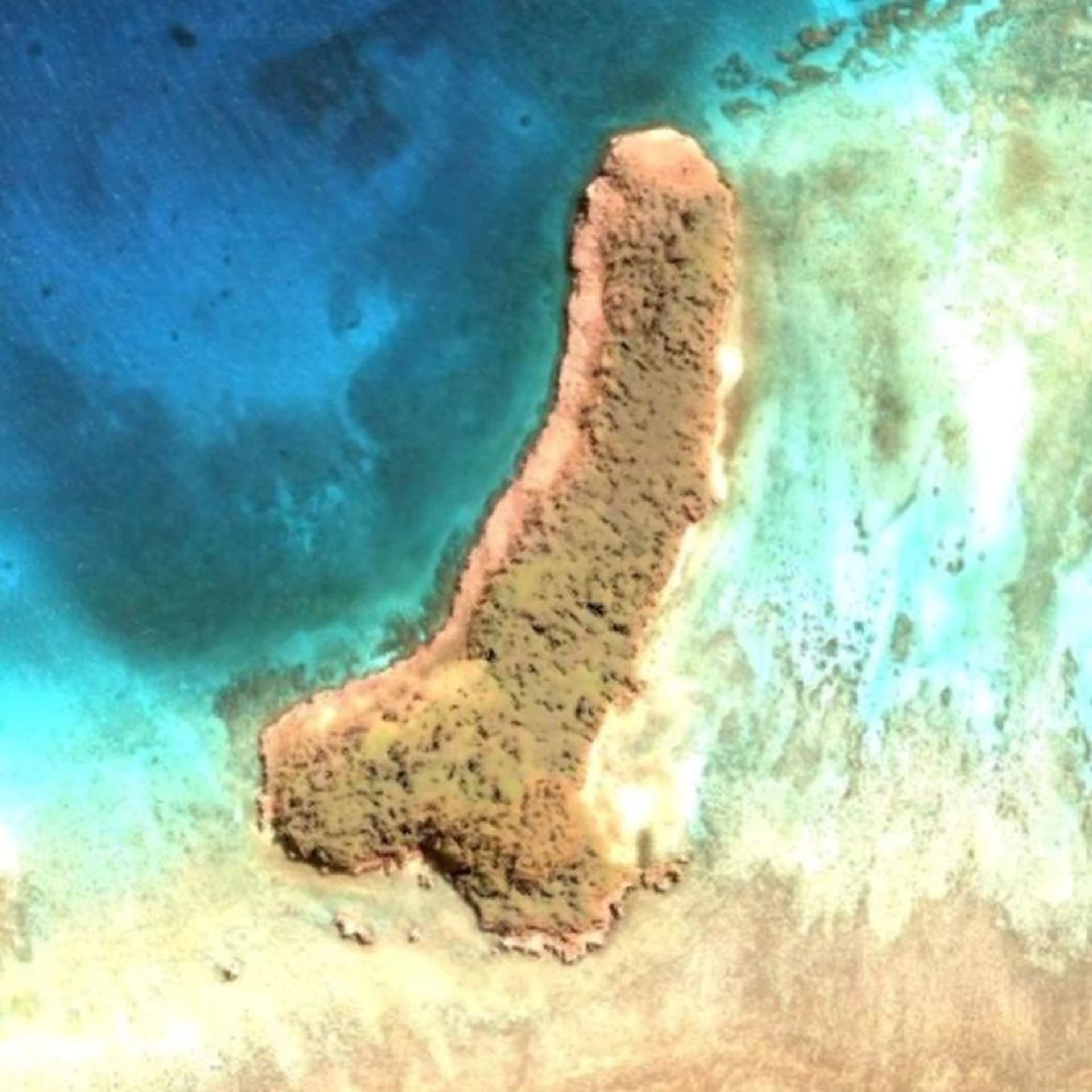 Ostrov ve tvaru penisu baví internet 1