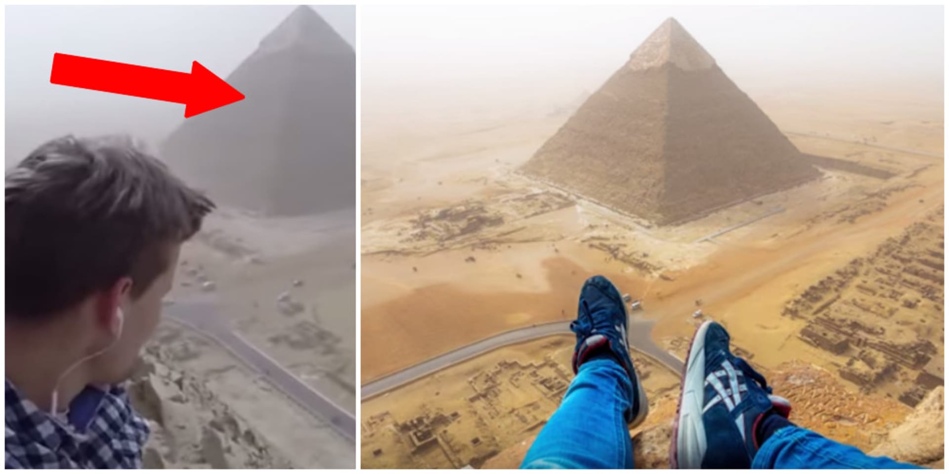 18letý mladík porušil všechny zákazy a vylezl na vrcholek pyramidy