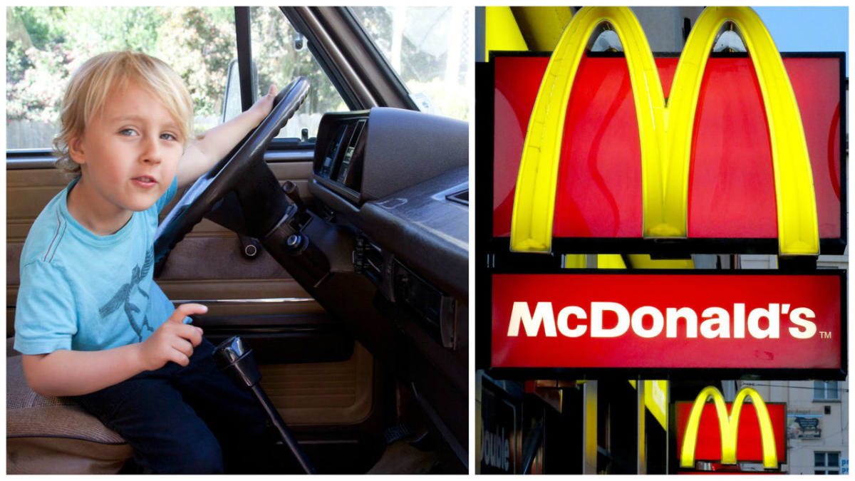 Osmiletý kluk si zajel do McDonald's.