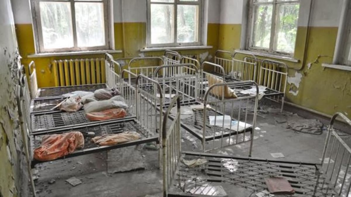 Pripyat nedaleko Černobylu na Ukrajině