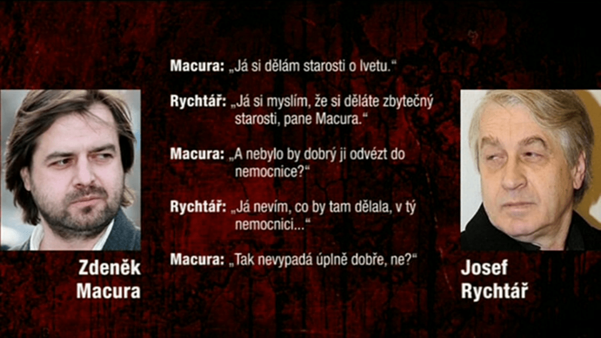 Video VIP zprávy: Zdeněk Macura si rozhovory s Josefem Rychtářem nahrával stejně, jako si Rychtář nahrával všechny hovory svoje, i Ivety Bartošové. Vlastně se jeden od druhého moc neliší