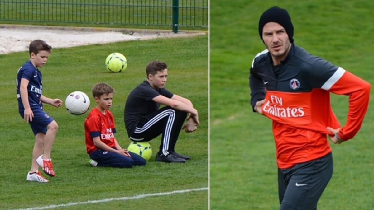 Fotbalista David Beckham je na své syny velice pyšný