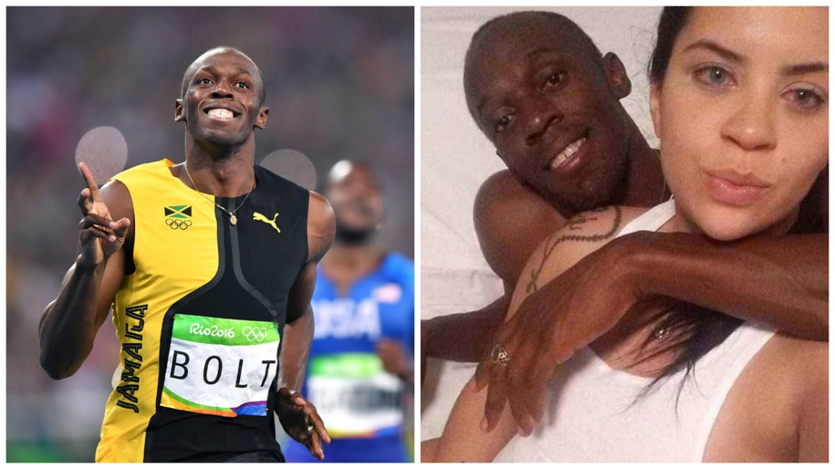 Usain Bolt slaví své vítězství s krásnými ženami.