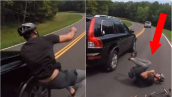 VIDEO: Drsné záběry, které šokovaly internet! Řidič brutálně srazil cyklistu z kola! Co se mu stalo?