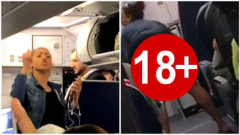 VIDEO: Opilá pasažérka letadla ukázala vaginu všem cestujícím! Tyhle záběry teď baví celý internet